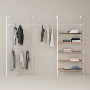 KIM DOUBLE 3 OAK – 5 ράφια | λευκό