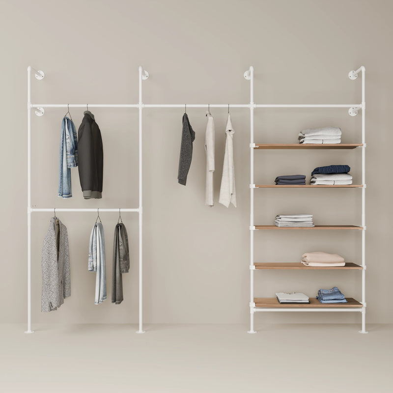 KIM DOUBLE 3 OAK – 5 ράφια | λευκό