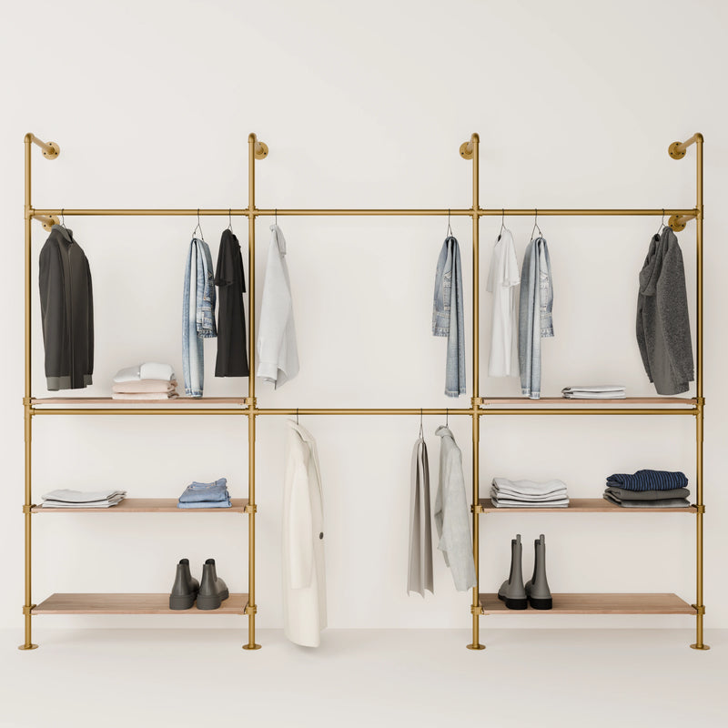 KIM DOUBLE 3 OAK – 6 ράφια παρακάτω | χρυσό