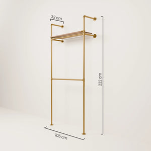 KIM DOUBLE 1 OAK – 1 ράφι | χρυσό