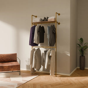 KIM DOUBLE 1 OAK – 1 ράφι | χρυσό