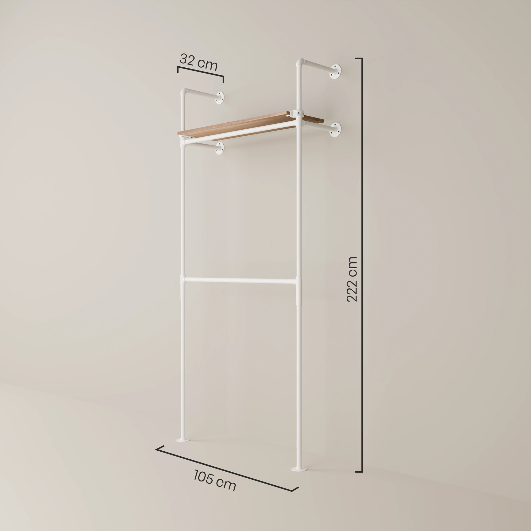 KIM DOUBLE 1 OAK – 1 πάνω ράφι | λευκό