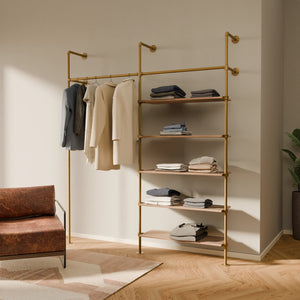 KIM 2 OAK – 5 shelves | gold