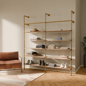 KIM 2 OAK – 10 shelves | gold