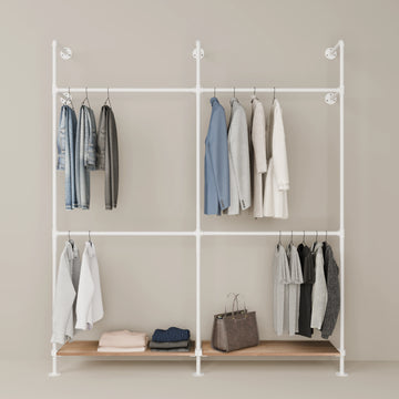 KIM DOUBLE 2 OAK – 2 ράφια από κάτω | λευκό