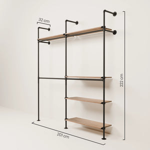 KIM DOUBLE 2 OAK – 5 ράφια