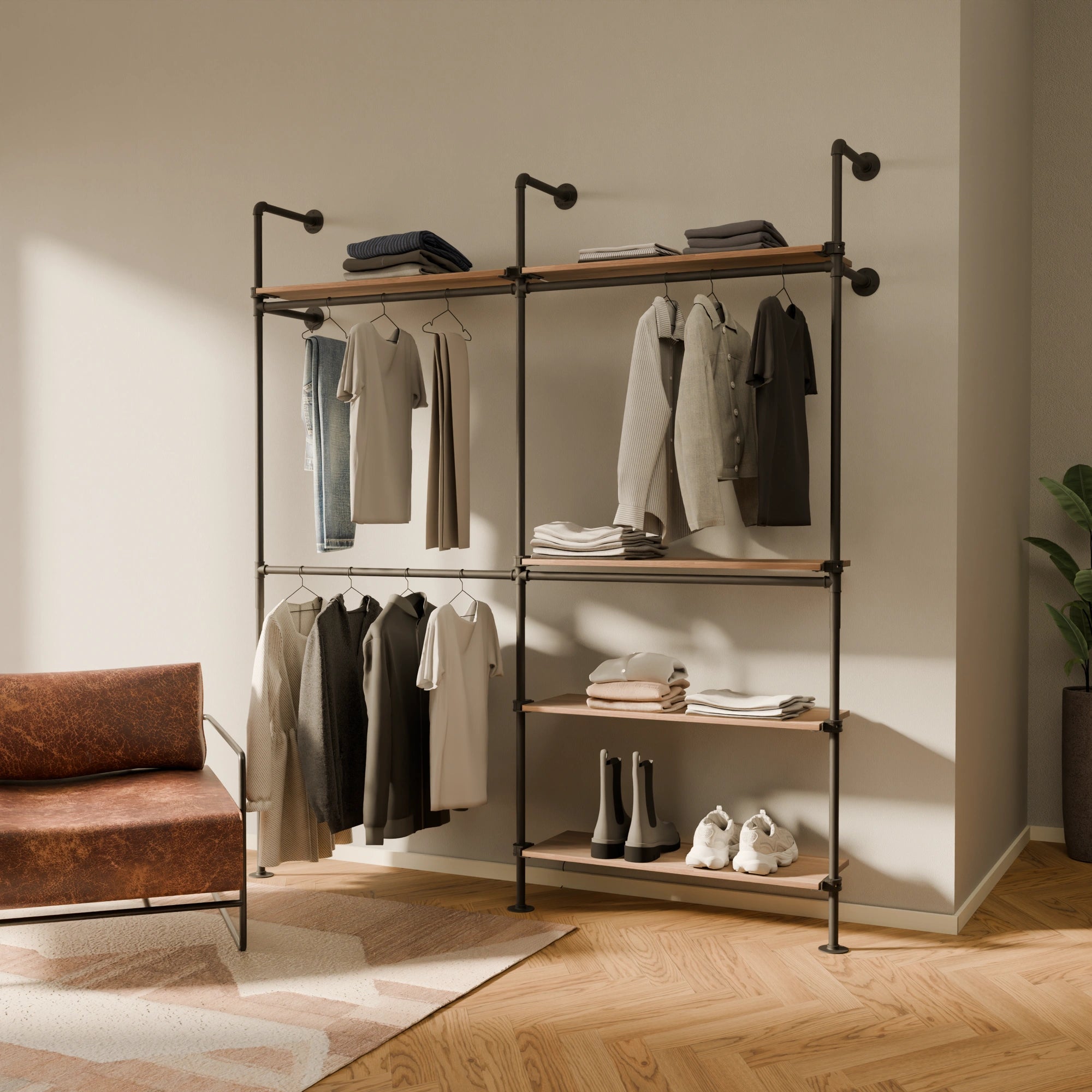 KIM DOUBLE 2 OAK – 5 ράφια