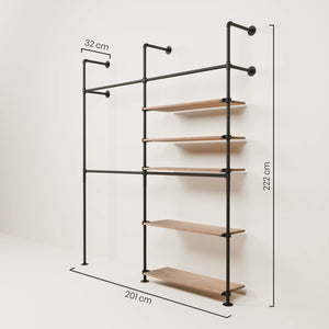 KIM DOUBLE 2 OAK – 5 ράφια δεξιά