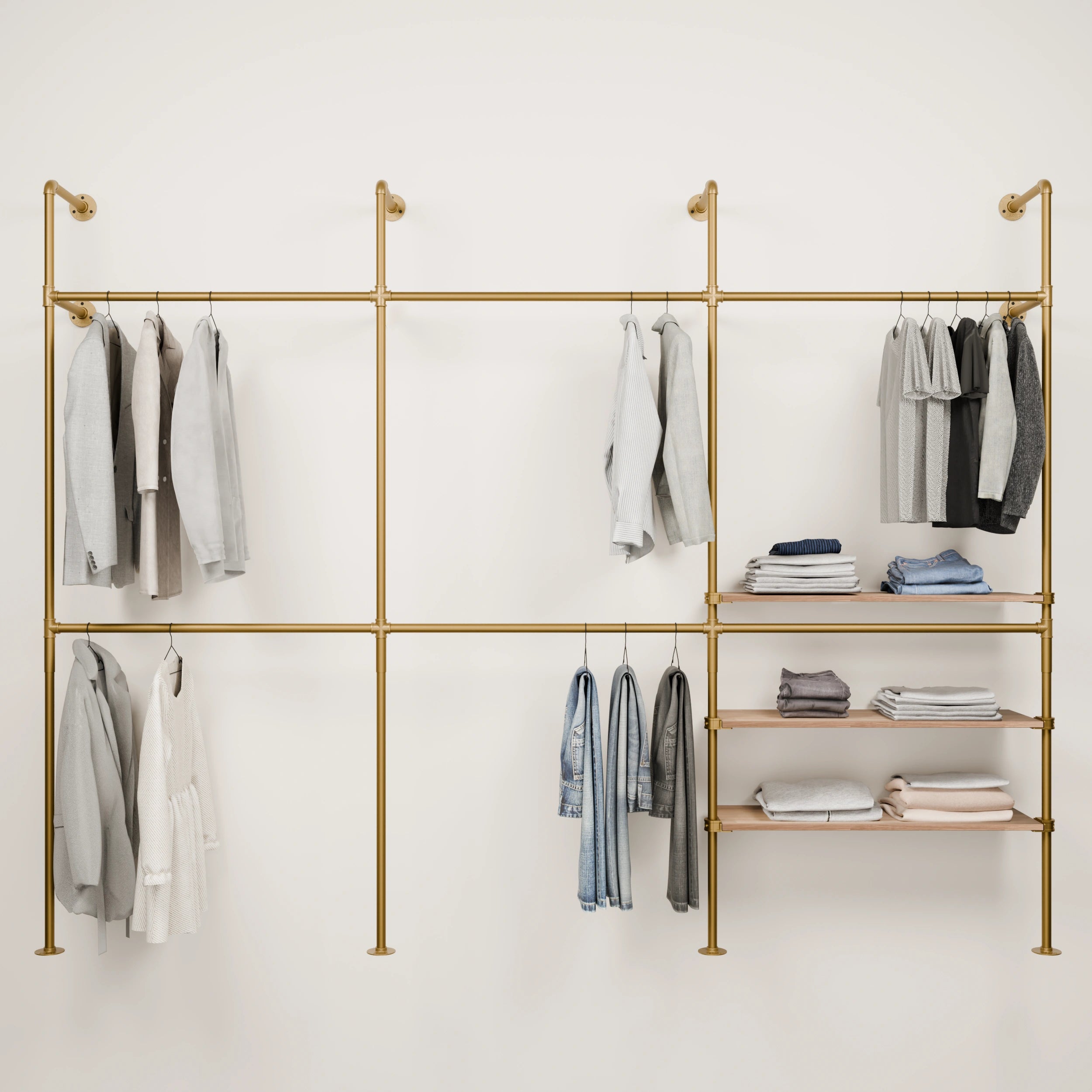 KIM DOUBLE 3 OAK – 3 ράφια δεξιά | χρυσό
