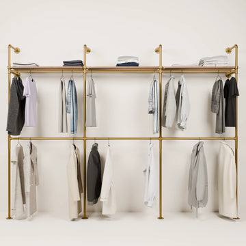 KIM DOUBLE 3 OAK – 3 πάνω ράφια | χρυσό