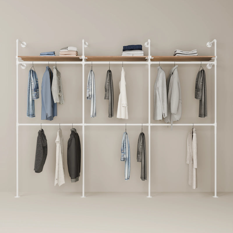 KIM DOUBLE 3 OAK – 3 πάνω ράφια | λευκό