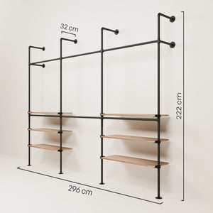 KIM DOUBLE 3 OAK – 6 εξωτερικά ράφια