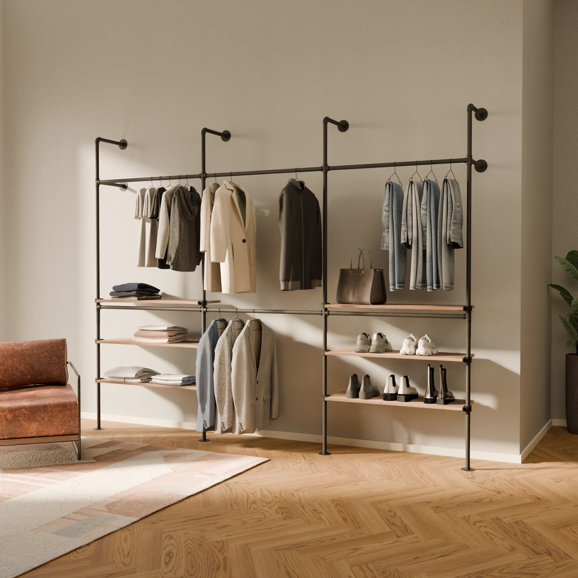 KIM DOUBLE 3 OAK – 6 εξωτερικά ράφια