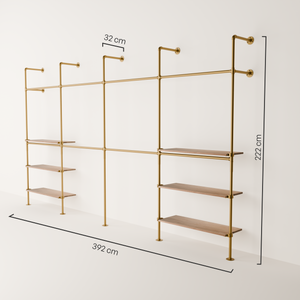 KIM DOUBLE 4 OAK – 6 ράφια | χρυσό