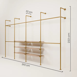 KIM DOUBLE 4 OAK – 6 ράφια στο κέντρο | χρυσό