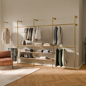 KIM DOUBLE 4 OAK – 6 ράφια στο κέντρο | χρυσό