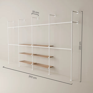 KIM DOUBLE 4 OAK – 6 ράφια στο κέντρο | λευκό
