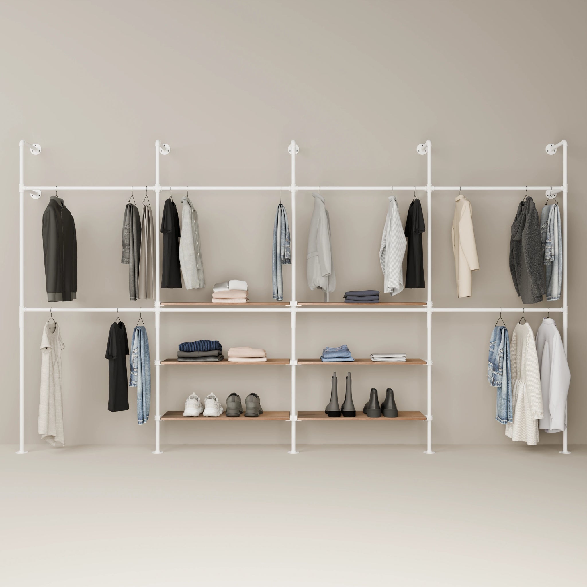 KIM DOUBLE 4 OAK – 6 ράφια στο κέντρο | λευκό