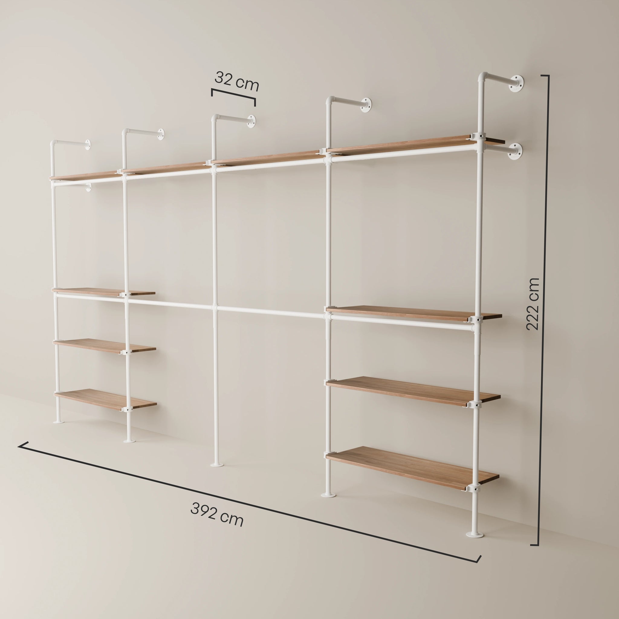 KIM DOUBLE 4 OAK – 10 πάνω ράφια | λευκό
