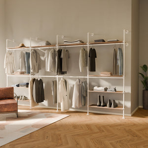 KIM DOUBLE 4 OAK – 10 πάνω ράφια | λευκό