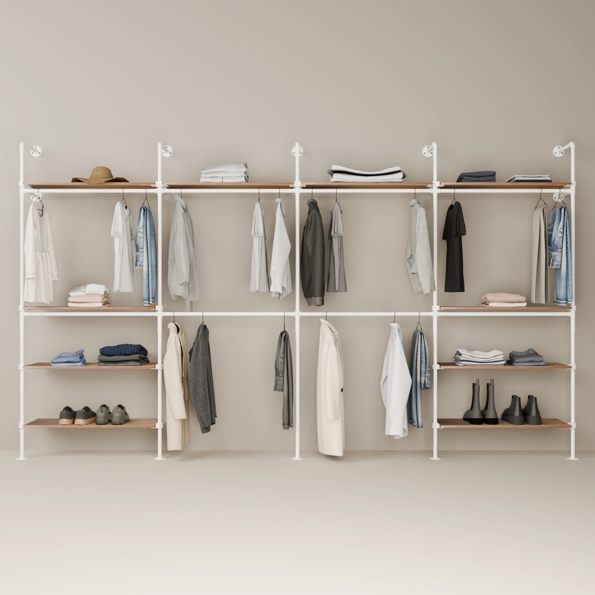KIM DOUBLE 4 OAK – 10 πάνω ράφια | λευκό