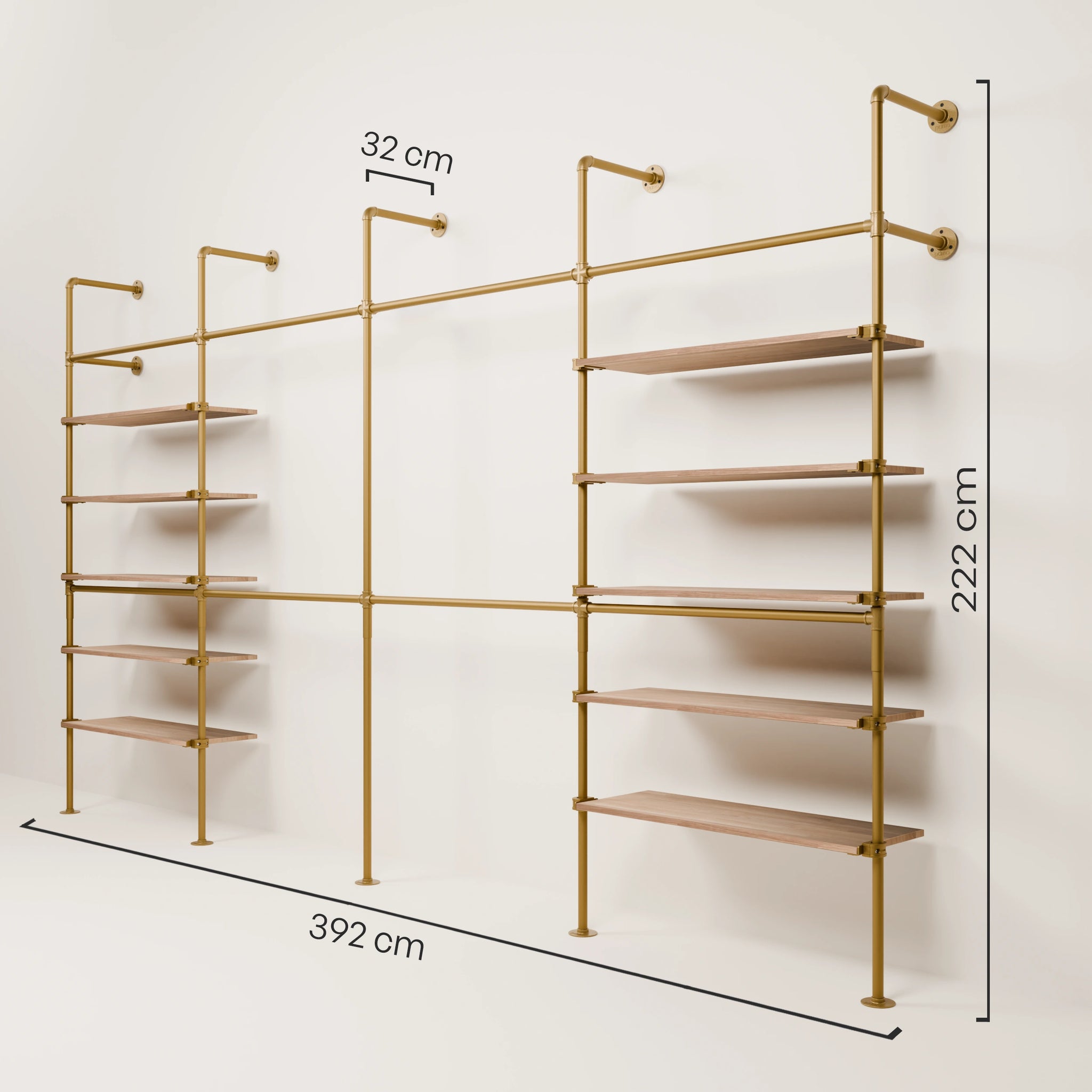 KIM DOUBLE 4 OAK – 10 ράφια | χρυσό