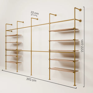 KIM DOUBLE 4 OAK – 10 ράφια | χρυσό