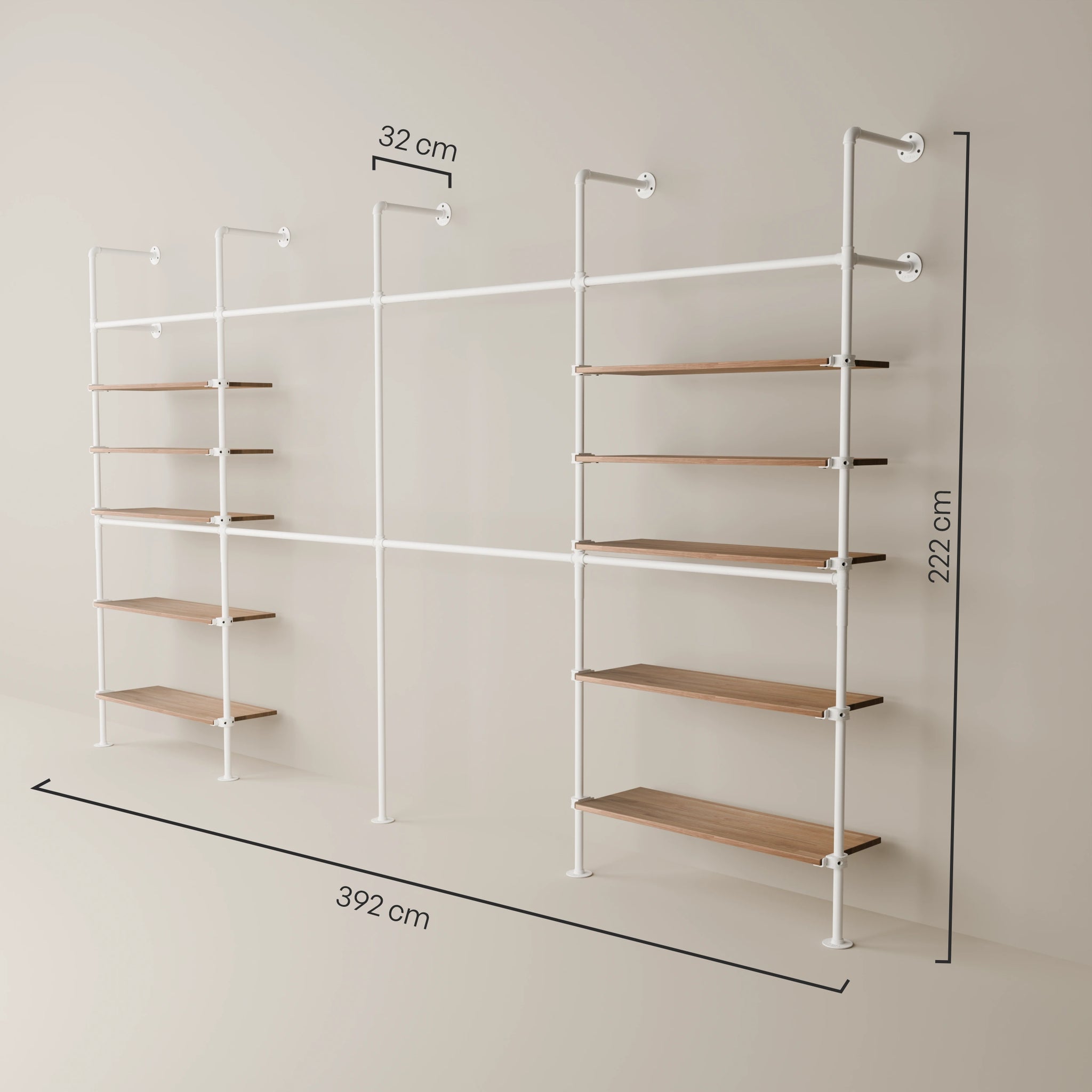 KIM DOUBLE 4 OAK – 10 ράφια | λευκό