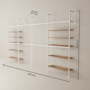 KIM DOUBLE 4 OAK – 10 ράφια | λευκό