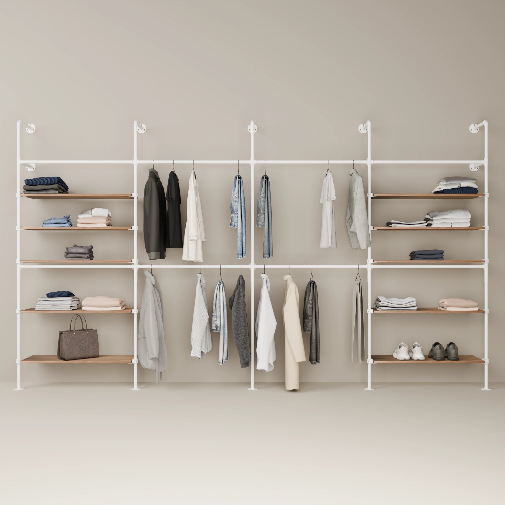 KIM DOUBLE 4 OAK – 10 ράφια | λευκό