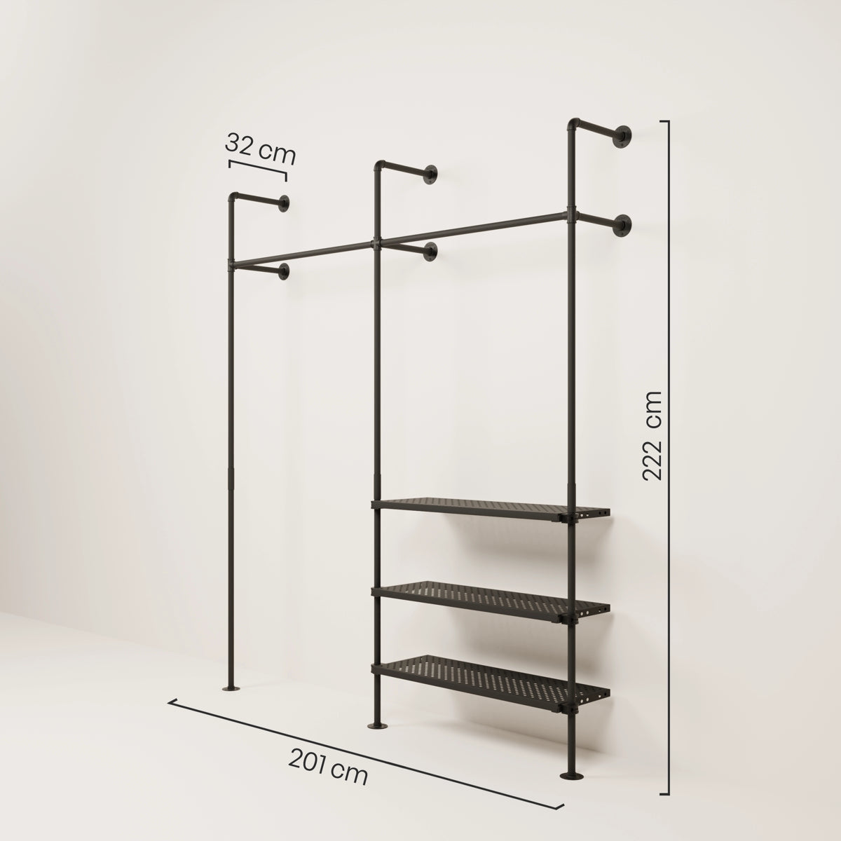 Maße Garderobe mit Schuhablage