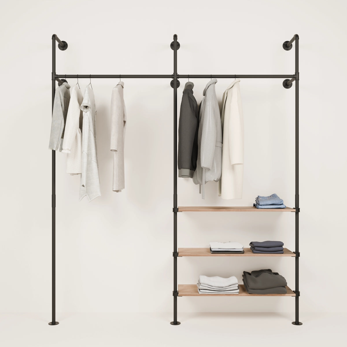 KIM 2 OAK 3 Garderobe Metall Holz